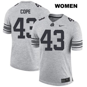 Women's NCAA Ohio State Buckeyes Robert Cope #43 College Stitched Authentic Nike Gray Football Jersey GG20L34RN